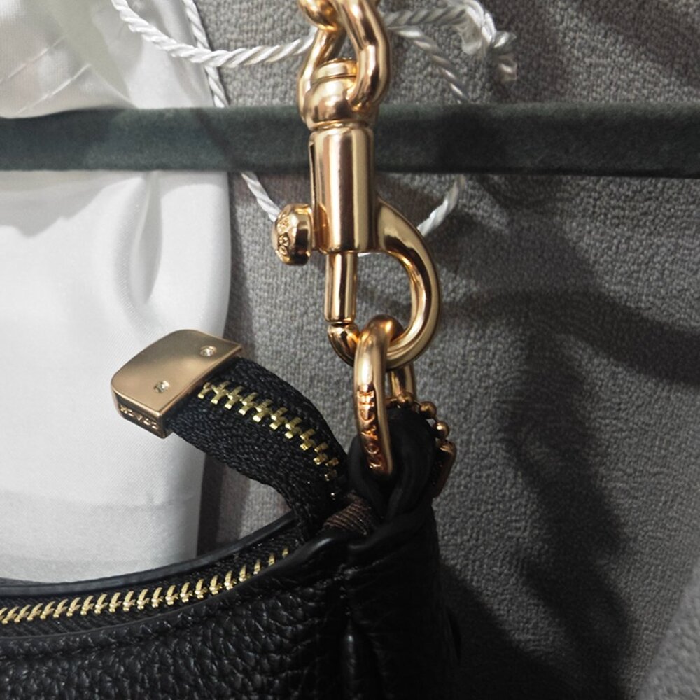 Coach Lychee-Textured Leather Shoulder Bag - Picture 9 of 9
